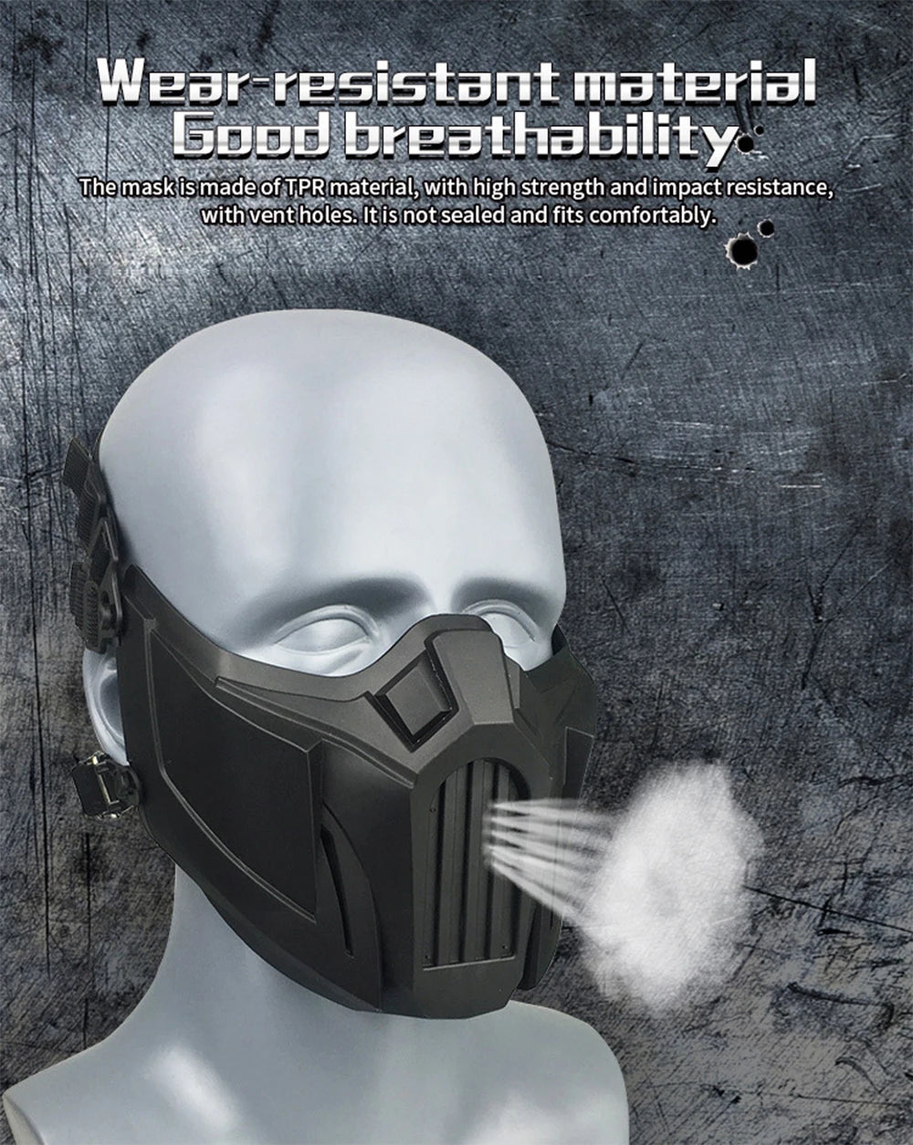 Tactical Airsoft Mask Outdoor Paintball Half Face Iron Warrior Protective Mask Shooting Protection Mouth Mask Hunting Equipment
