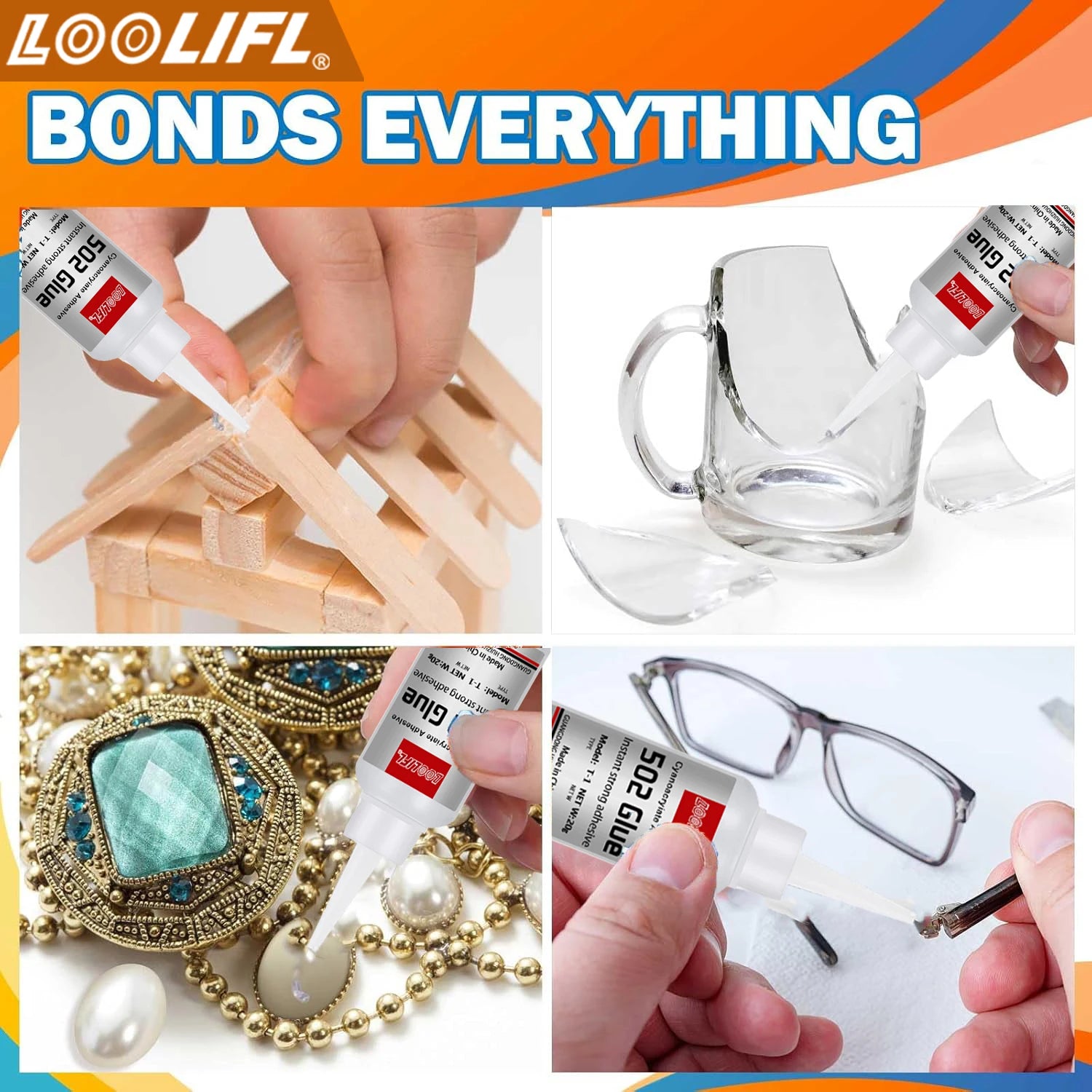 1-5pcs 502 Super Glue, Instant Glue, Quick Drying Cyanoacrylate Glue, Leather, Rubber, Wood, Metal, Glass, Strong Bonding, Liquid Glue Tool, 20ml, Long Lasting Sticky, No Turning White