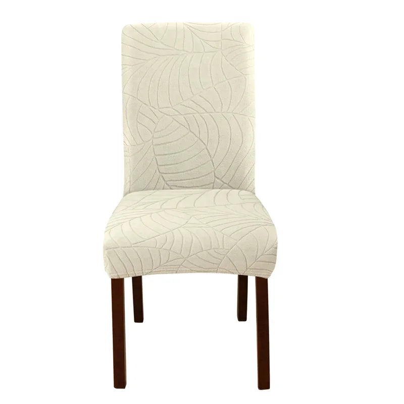 1PC Stretch Dining Chair Covers Leaves Jacquard Seat Covers Universal Size Dust Covers for Hotel Banquet Wedding Chairs Decor