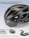 Cycling Helmet With Goggles Visor Brim Adults Safety Riding Bike Helmet Breathable Ultralight MTB Road Bicycle Helmet