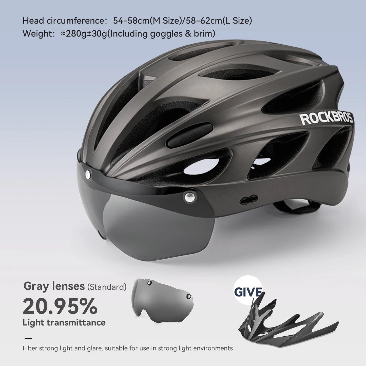 Cycling Helmet With Goggles Visor Brim Adults Riding Bike Helmet Breathable Ultralight MTB Road Bicycle Helmet