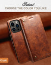 Flip Leather Wallet Phone Case for iPhone 16 15 Pro Max 16E 14 Plus with Magnetic Card Slot Holder Cover