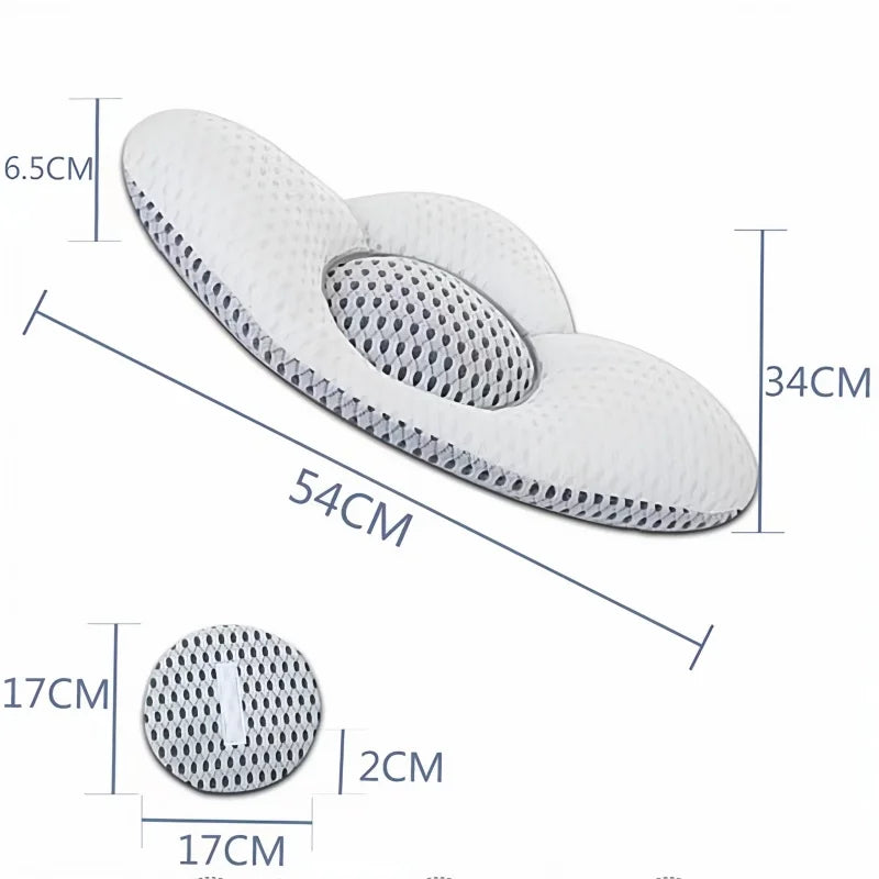 54*34*6CM Waist Pillow Adjustable Height Lumbar Support Ergonomics Sleeping Pillow Natural Buckwheat Shell Cushion