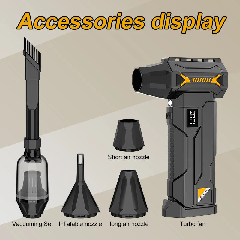 580000RPM Powerful Turbo Blower Usb Rechargeable Cordless Vacuum Cleaner  Strong Wind Pressure Led Lighting Car/ComputerCleaning