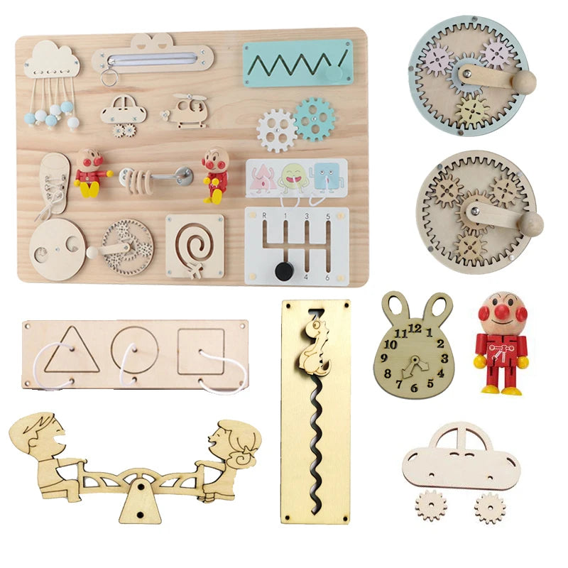 Montessori Activity Busy Board DIY Accessories Material Wooden Toys Busyboard  Early Education Learning Skill Toy Parts