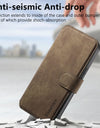 Flip Leather Wallet Case for iPhone 16 15 Pro Max 14 Plus 16E Magsafe Magnetic Detachable Card Slot Holder Cover