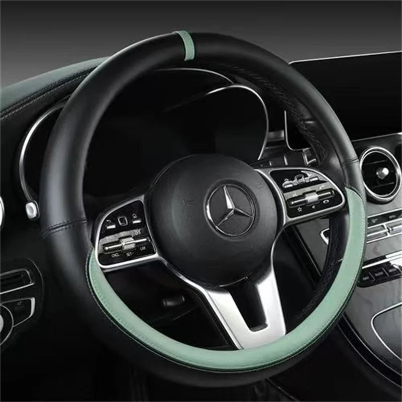 Universal Microfiber Leather Car Steering Wheel Cover 37CM 38CM