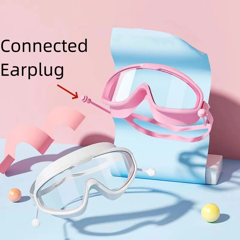 Swimming Goggles Big Frame Swimming Goggles Big Frame HD Wide View Anti-Fog UV Protection Swimming Goggles for No Leaking