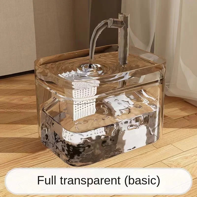 Automatic Pet Water Fountain Transparent USB Power Cat Water Dispenser 1500ml for Indoor Dog and Cat Water Feeding Supplies