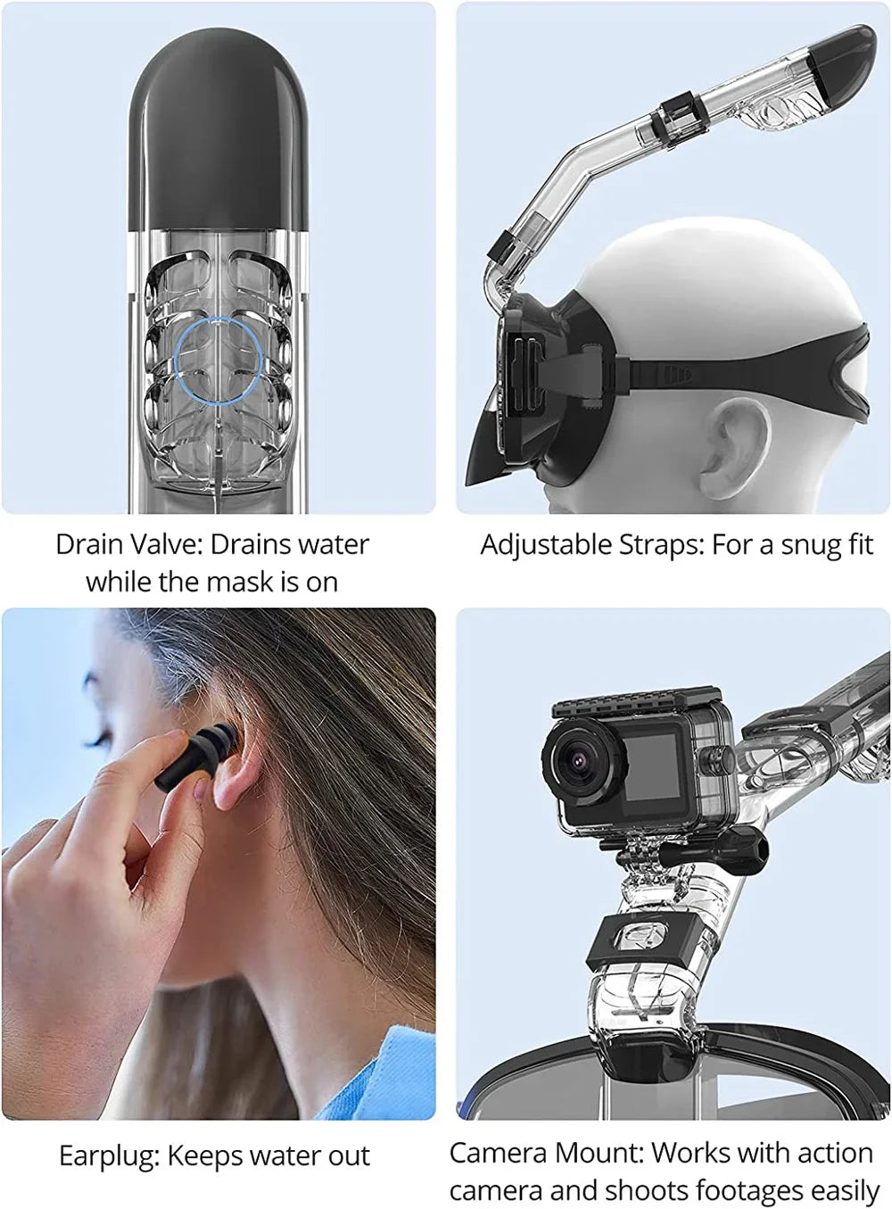 Underwater Snorkeling Half face Face  Swimming Mask Set Scuba Diving Respirator Masks Anti Fog Safe Breathing for Adult