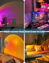 Sunset Light Remote Control Projector Light Portable LED 16 Colours Rainbow Lamp Living Room Coffee Shop Romantic Decoration