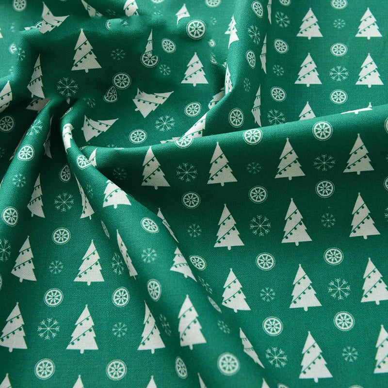 Pure Cotton Digital Printing Christmas Flower 60SManual DIY Decorate Fabric Pillow Clothes Christmas Theme Autumn and Winter New