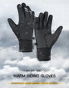 Outdoor Winter Warm Cycling Gloves Black Windproof Touchscreen Bicycle Gloves Camping Hiking Sport Running Motorcycle Gloves Men