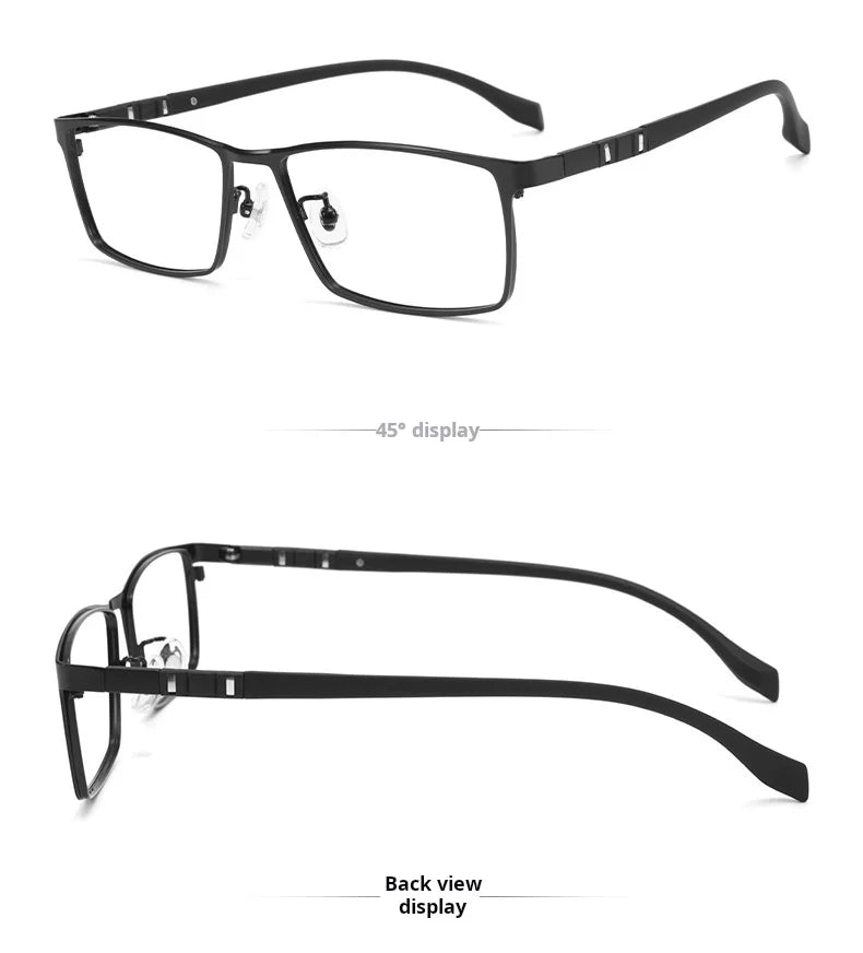 Retro Square Lightweight Alloy Eyeglasses Frames for Men