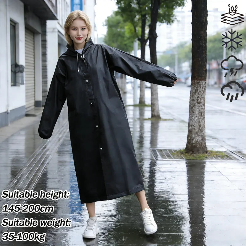 Portable Waterproof EVA Full Length Rain Poncho for Adults