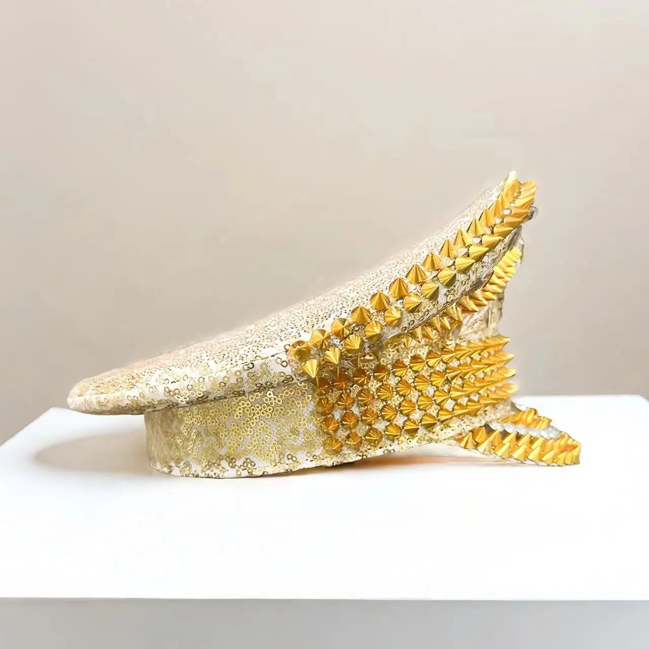 Golden Steampunk Captain Hat Rhinestone for Burning Man Festival Woman Rave Festivals Accessories ＆ Party Caps for Man