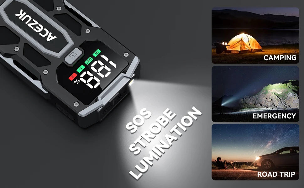 12800mAh 3000A Car Jump Starter Power Bank 12V Portable Car Battery Booster Charger Starting Device Petrol Diesel Car Starter