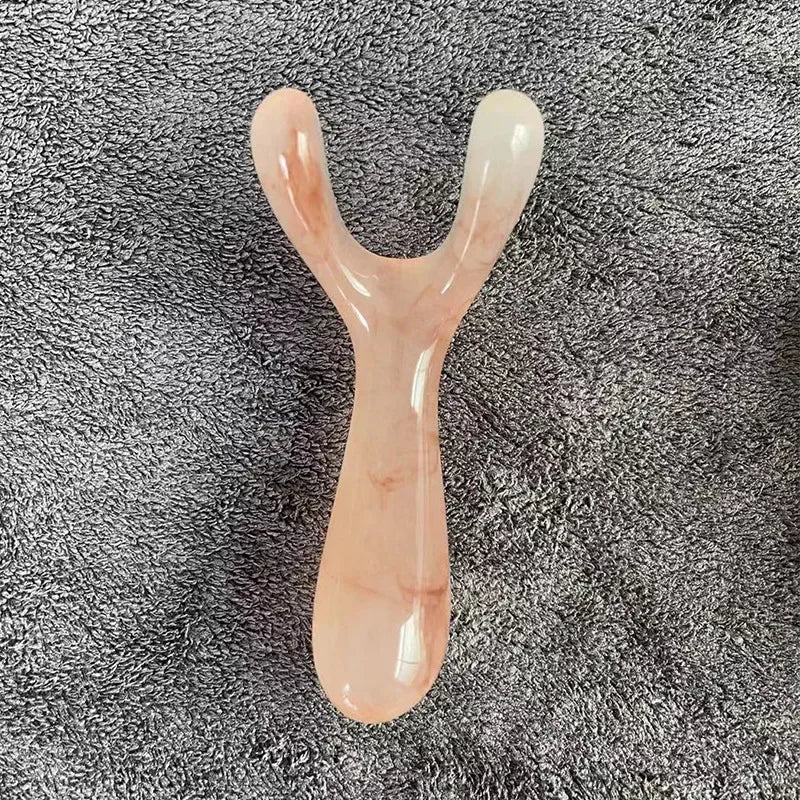 Resin Face Lifting Stone Guasha Scraping Facial Gouache Y-shaped Fork Massage Plate Nose Massage Trigger Point Nose Massager