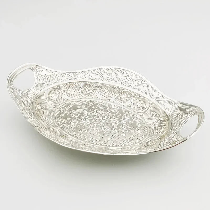 Pretty Gold Peacock Fruit Plate Luxury Zinc Alloy Tray Delicate Storage Plate for Candy Trinket Jewelry Snack Serving Home Decor