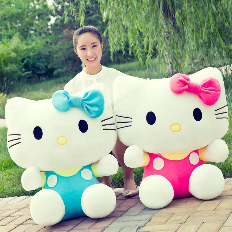 Sanrio Kawaii Hello Kitty Plush Toy KT Cat Stuffed Doll Cute Kitty Soft Toy for Kids Birthday Gift Perfect for Girls and Kids