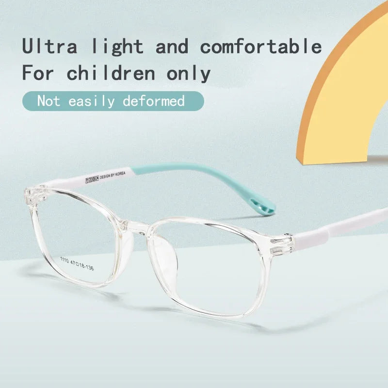 Ultra light new TR90 children's glasses frame, suitable for myopia and farsightedness, with high-quality lenses for boys and gir