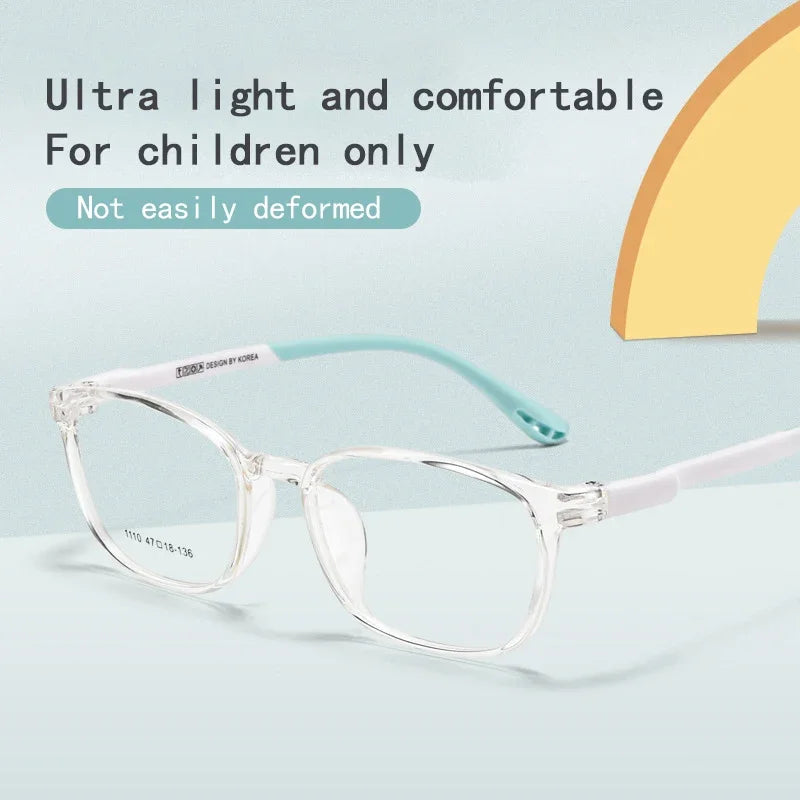 Ultra light new TR90 children's glasses frame, suitable for myopia and farsightedness, with high-quality lenses