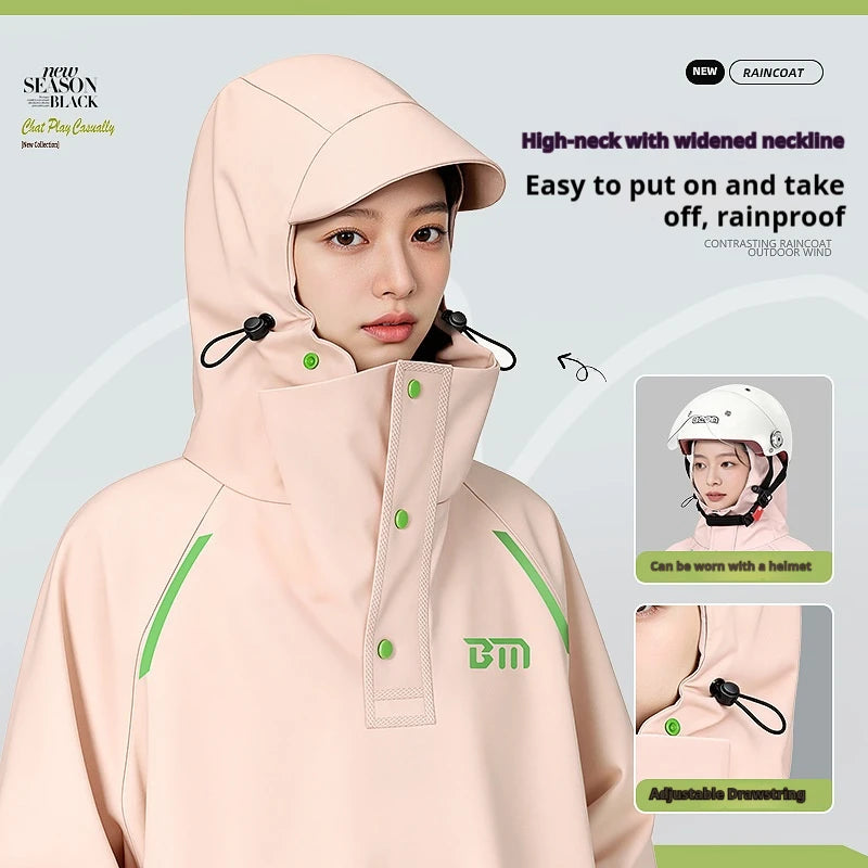 Thickened Full Body Waterproof PVC Raincoat for Motorcycle and Electric Scooter Riding