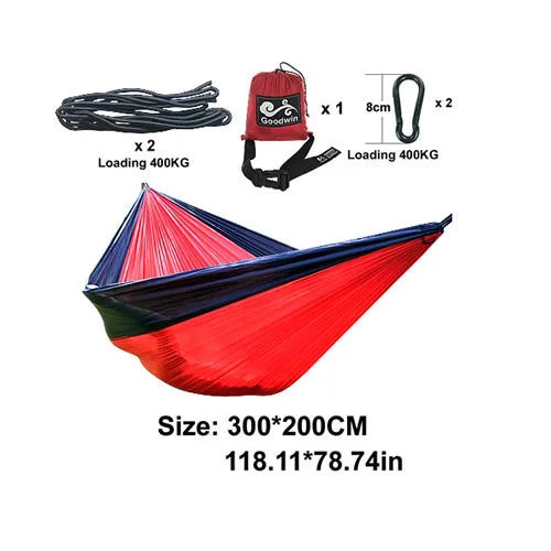 Portable Large Hammock 300x200cm Beach Hanging Bed for Camping Gear outdoor Swings Nylon Parachute Double Person Travel