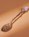 1 Pcs Crystal Head Spoon Vintage Carved Alloy Coffee Spoon Ice Cream Dessert Tea Dining Kitchen Accessories