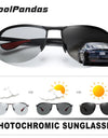 Photochromic Rimless Polarized Sunglasses for Men Driving Use