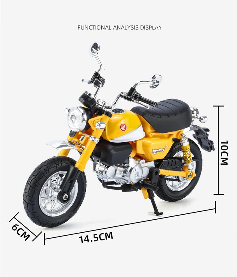 Diecast Honda Monkey 125 Motorcycle Model 1 to 12 Scale