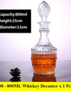 3 styles barware wine glass bottle 1000ml lead-free glass whiskey decanters for Liquor Scotch Bourbon
