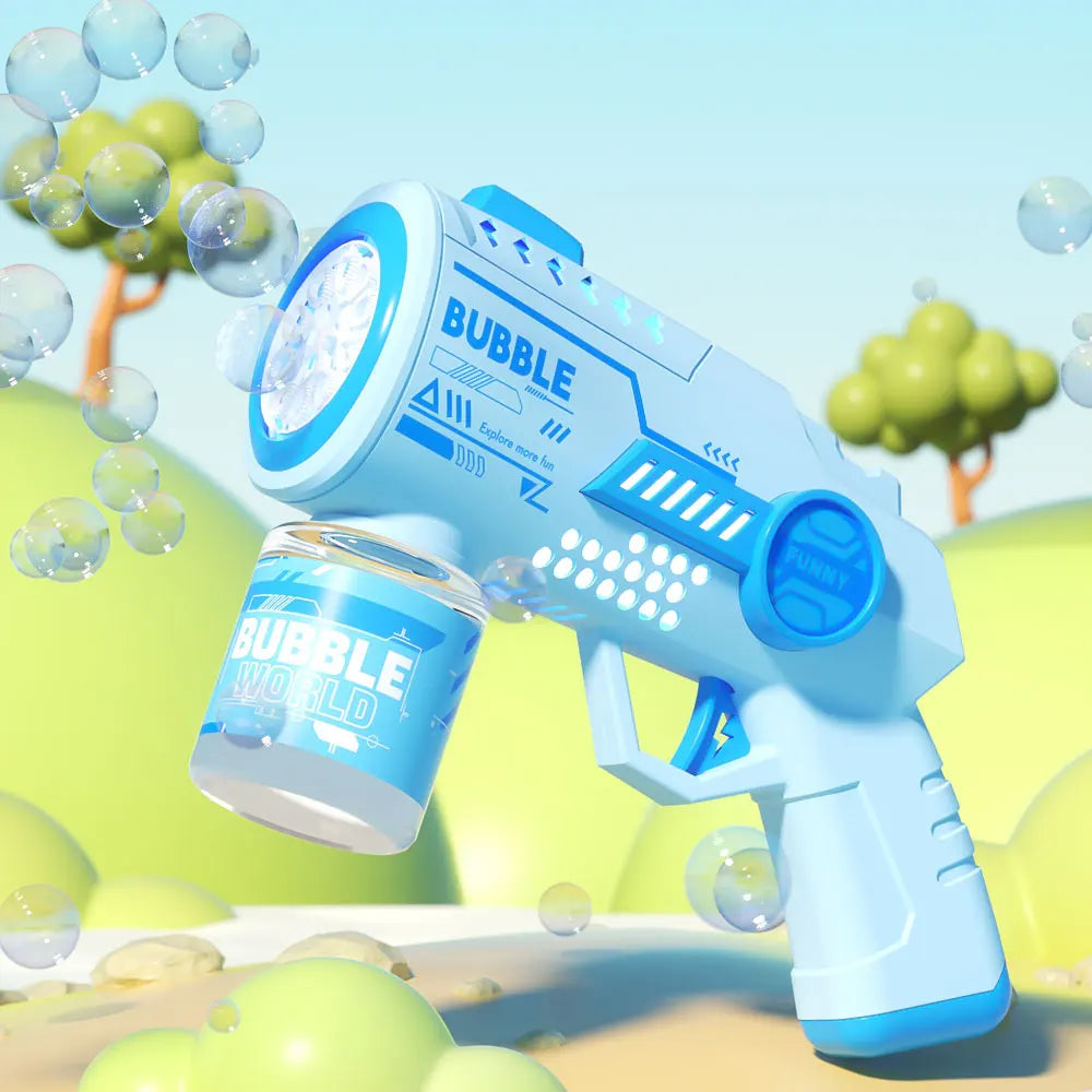 Space Electric Automatic Light Bubble Machine Bubble Gun Summer Beach Bathing Outdoor Games Children Fantasy Toy