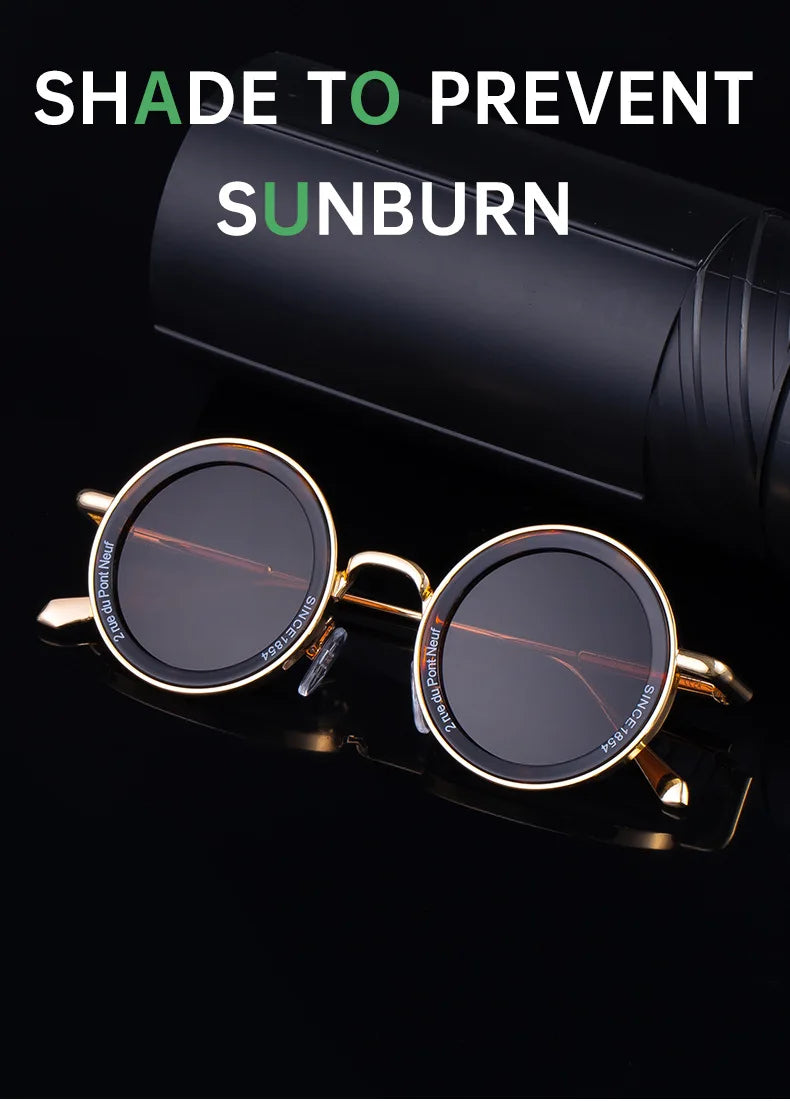 Round Steampunk Sunglasses With UV400 Protection