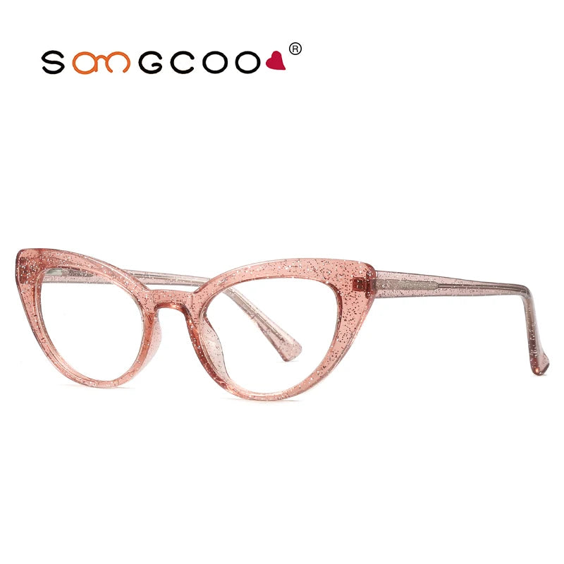 HONGMEI Women's Cat's Eye Small Frame Fashion Reading Glasses Myopia Hyperopia Anti-Blue Light Customized Prescription