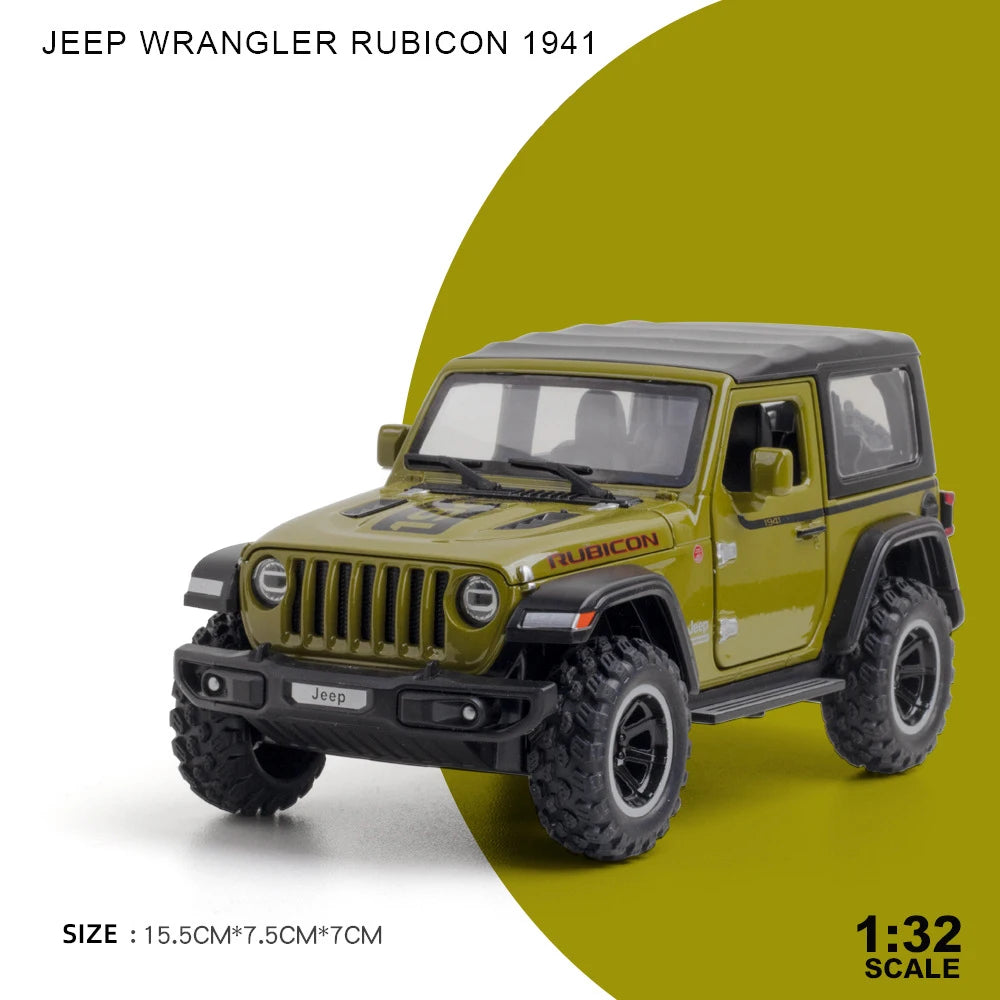 1:32 Jeep Wrangler Rubicon Alloy Off Road Diecast Model Hight Simulation Sound Light  Toy Collect Hobby Model Ornaments Gift