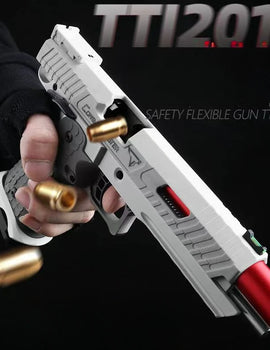Automatic Desert Eagle Pistol Decompression Radish Gun Continuous Shell Ejection Empty Hanging Revolver Toy Gun