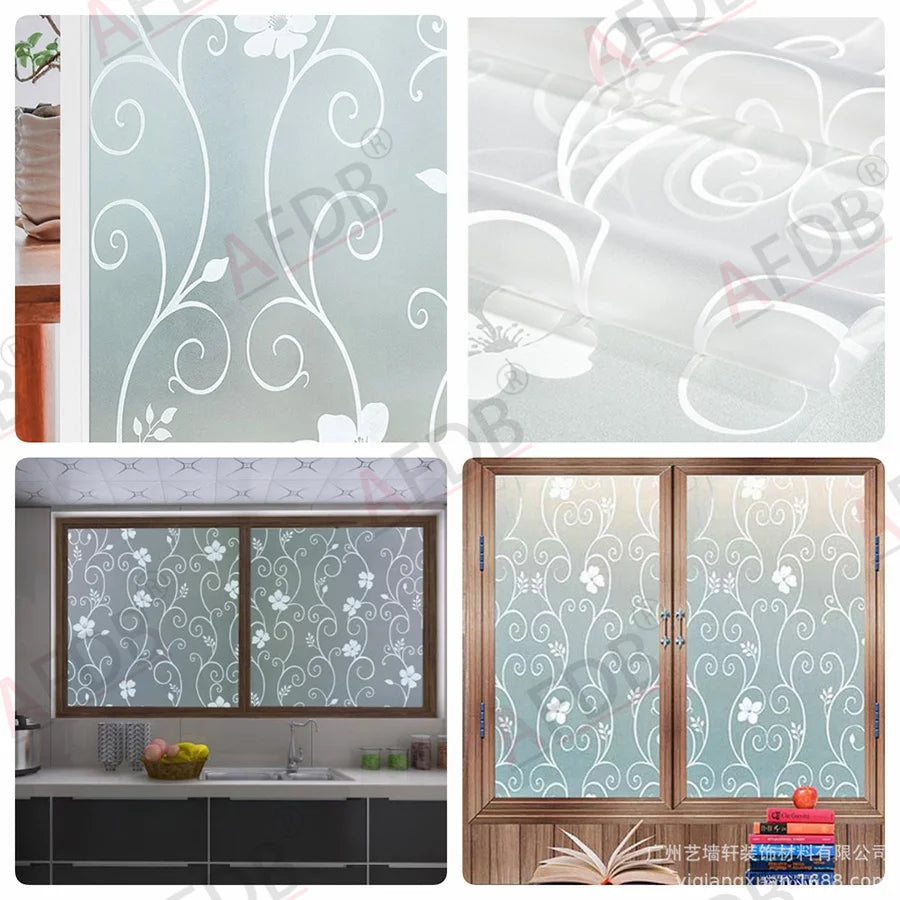 Window Film Privacy, Stained Glass Film, Frosted Opaque Glass Clings, Sun Blocking Vinyl Window Stickers for Door Home Office