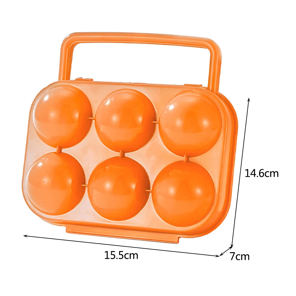 6-Grid Portable Egg Storage Box – Shockproof & Drop-Resistant Refrigerator Egg Organizer Case