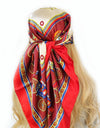 Retro Women Silk Scarf Bandanna Fashion Bohemian Pattern Square Hijab Lady Wrap Headband foulard muffler