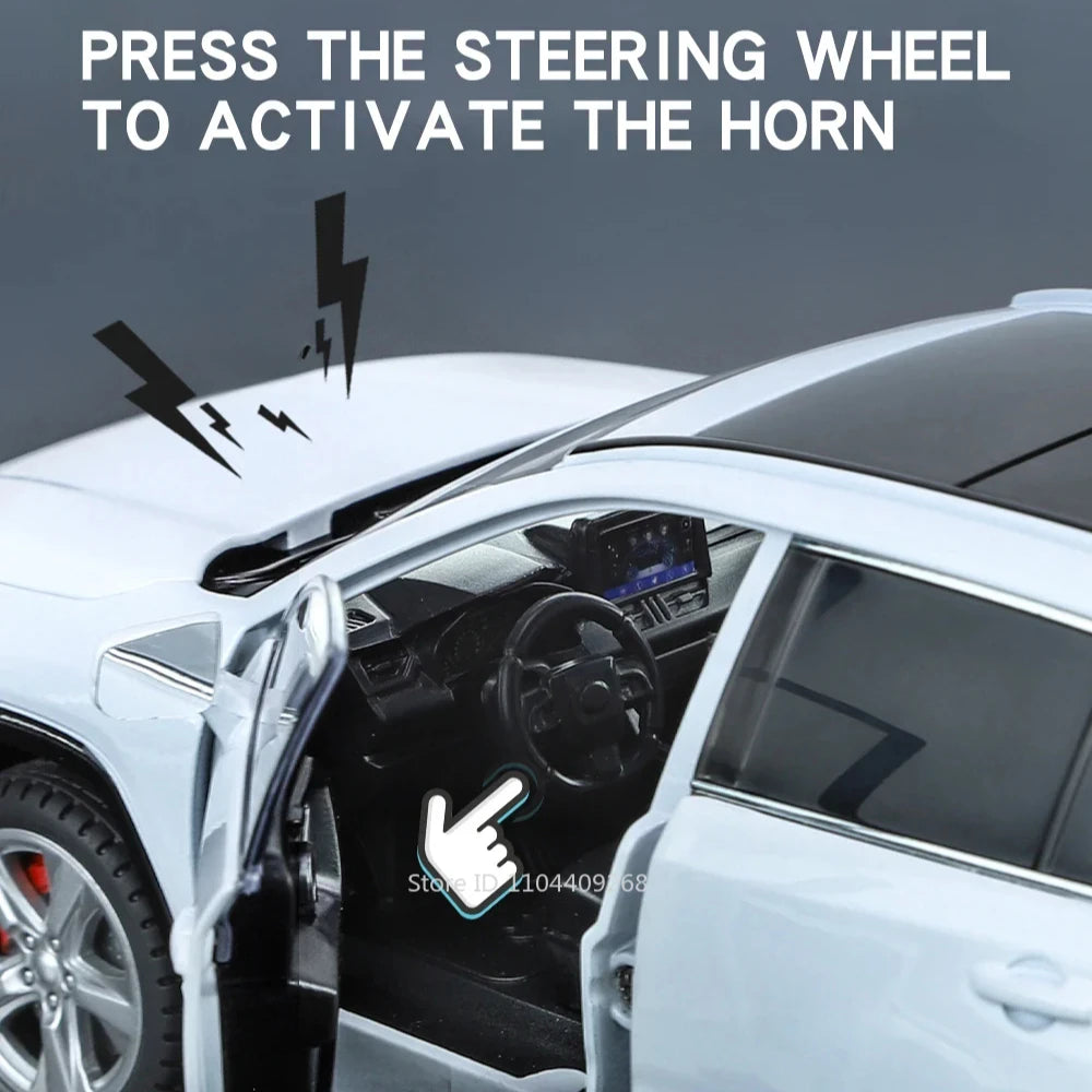 1:24 Scale RAV4 Camry Model Car Toy Metal Diecast Simulation Collection Sound & Light Vehicles Models Hobby Ornaments Gifts