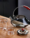 Kung Fu Tea Set Beam Glass Teapot Pottery Stove Tea Water Separation Tea Pot Cooking and Steaming Dual Purpose Tea Kettle