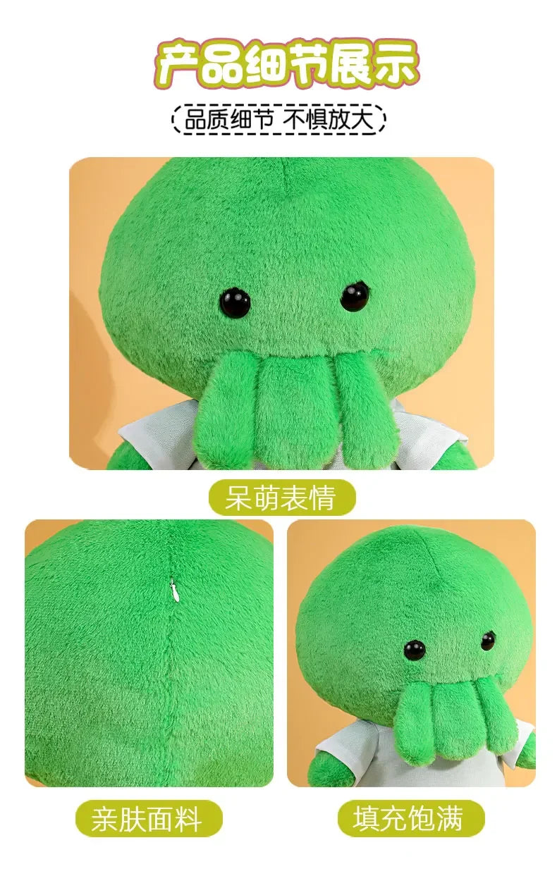Cute Green Octopus Plush Toy With White Shirt
