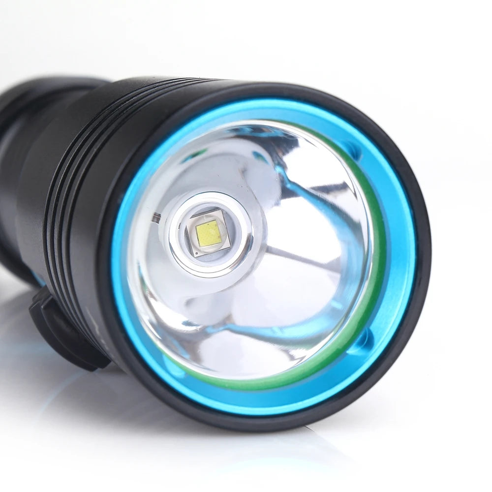 12W Diving Flashlight Rechargeable Underwater LED Torch