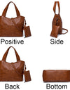 Big Black Shoulder Bags Large Soft Leather Crossbody Handbag Travel Tote Bag