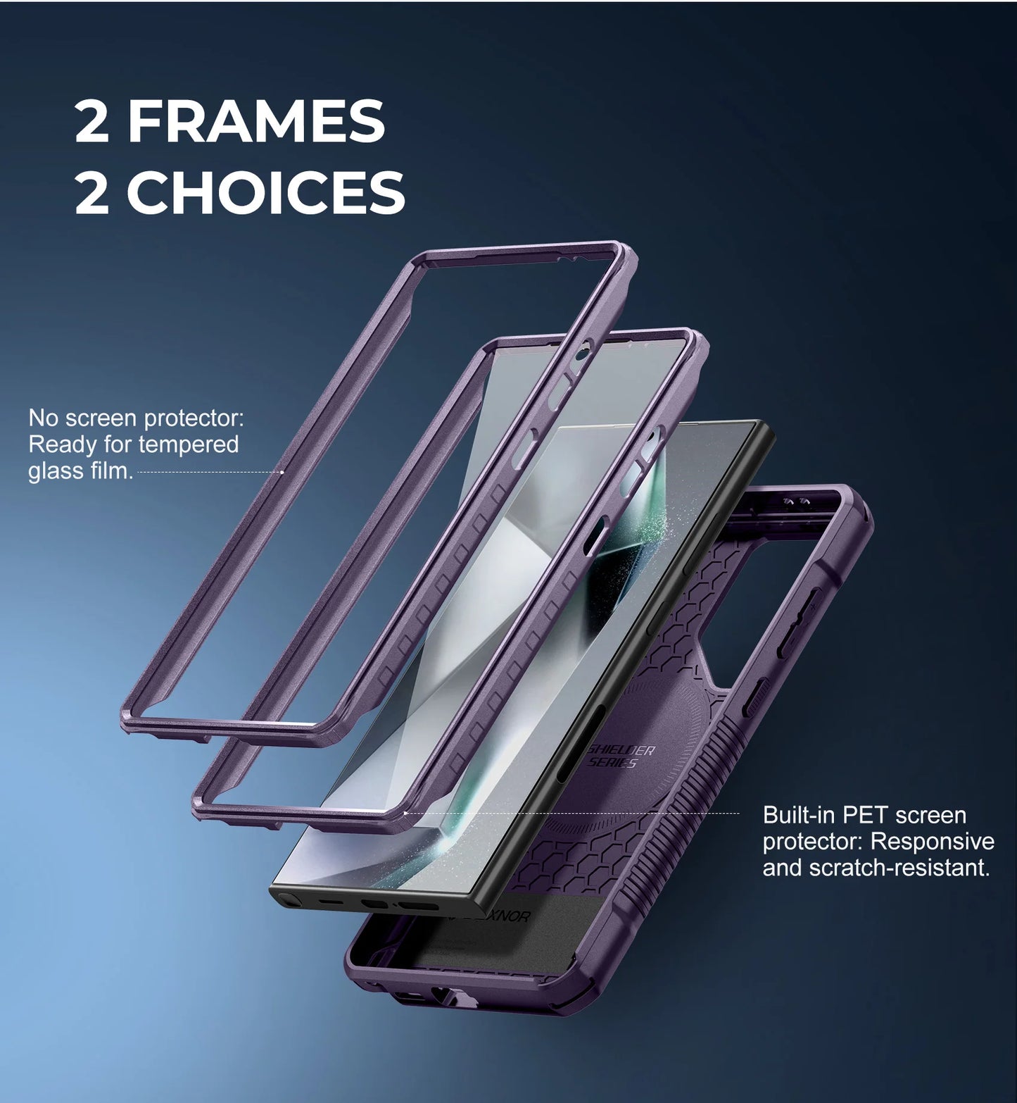 Magnetic Case for Samsung Galaxy S24 Ultra 5G Full Body Shockproof Cover Built-in Kickstand and Screen Protector