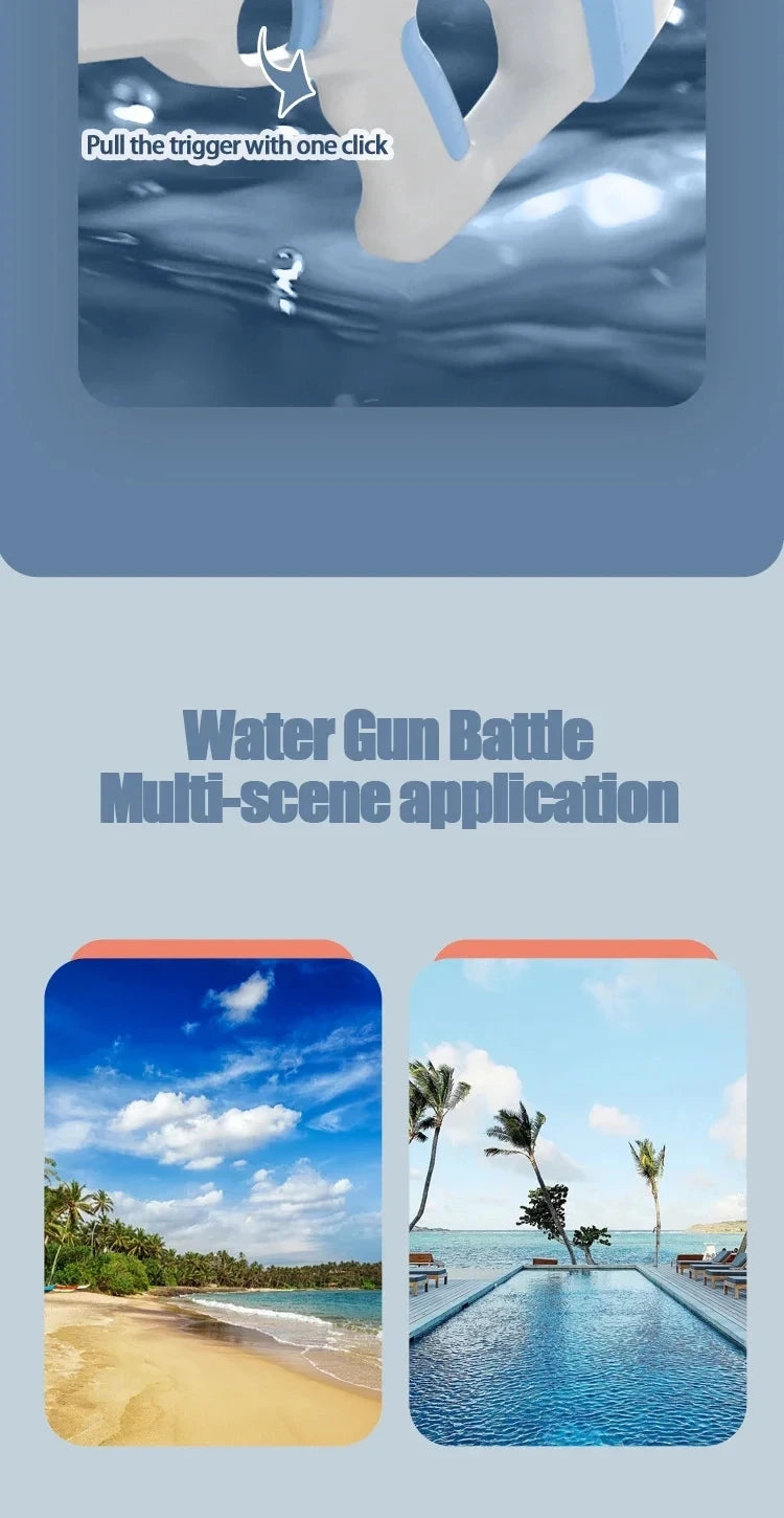 Fully Electric Big Water Gun High Pressure Rechargeable Water Blaster for Outdoor Summer Activities