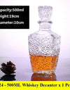3 styles barware wine glass bottle 1000ml lead-free glass whiskey decanters for Liquor Scotch Bourbon
