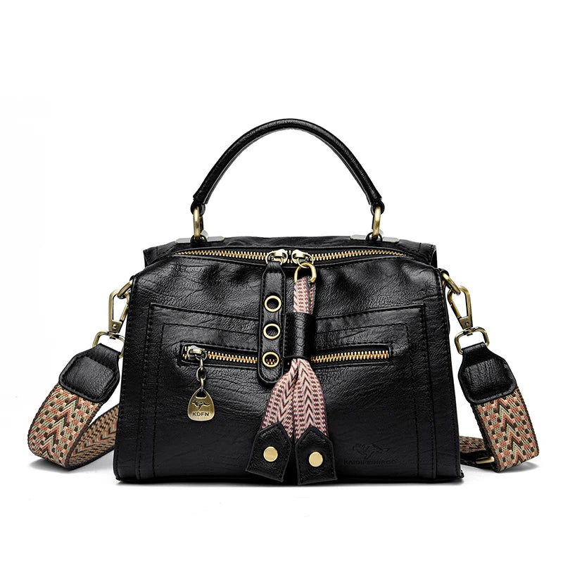 Handbags High Quality Leather Shoulder Bags Designer Solid Color Handbag