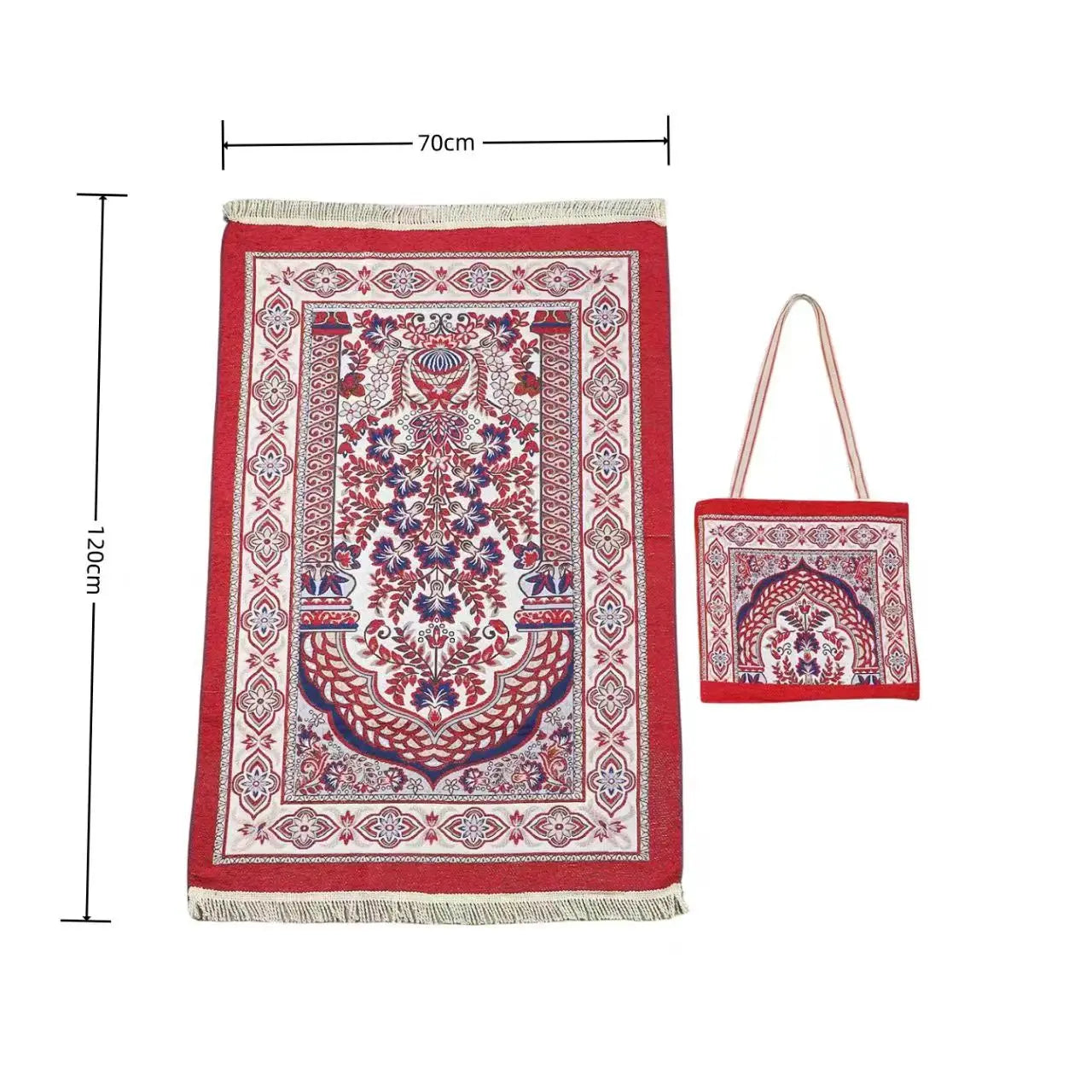 Muslim Prayer Rug Travel Bag Soft Taffeta Sajadah Foldable Janamaz Portable Prayer Mat Islamic Gift for Eid Ramadan